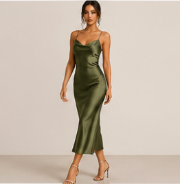Elegante satijnen jurk