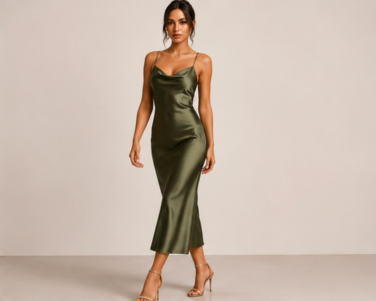 Elegante satijnen jurk